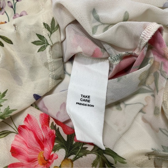 🌸 Avec Les Filles Floral Mesh Long Sleeve Top - Picture 8 of 12